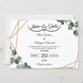 Greenery Elegant Save The Date Invitation Inbjudningar