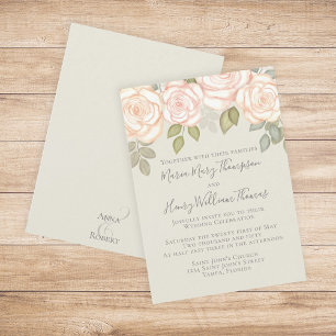 Greenery Elegant Watercolor Rustic Blommigt Sage Inbjudningar