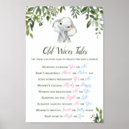 Greenery Elephant Gender Predence Sign Poster