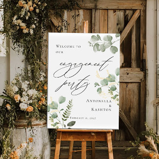 Greenery Engagement Party welcome Poster