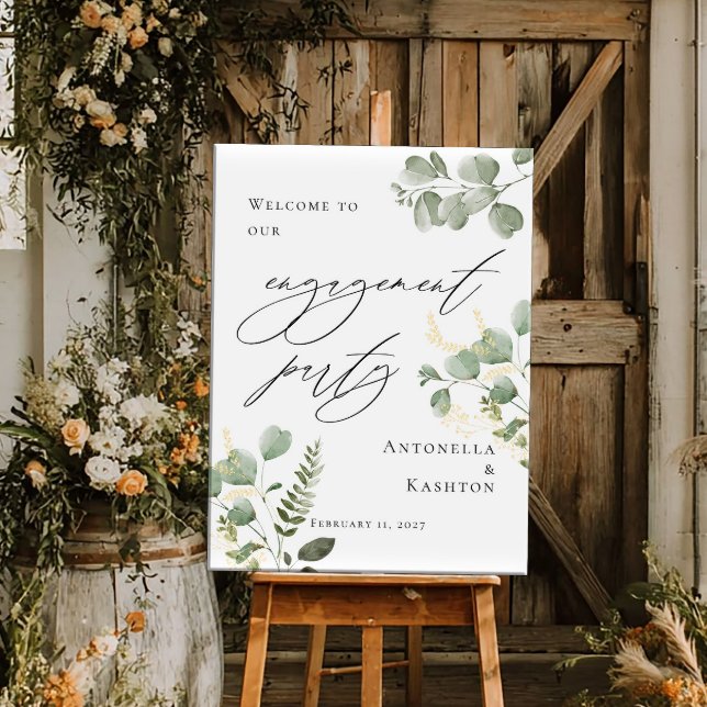 Greenery Engagement Party welcome Poster (Skapare uppladdad)