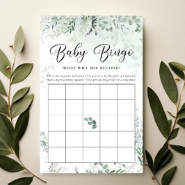 Greenery Eucalyptus Baby Bingo-spelkort