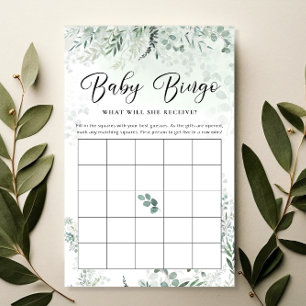 Greenery Eucalyptus Baby Bingo-spelkort