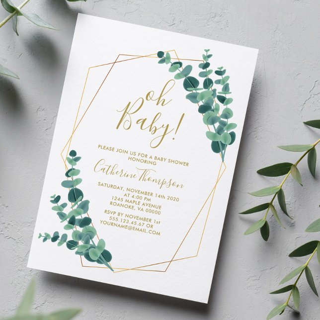 Greenery Eucalyptus Baby Shower Inbjudningar (Skapare uppladdad)