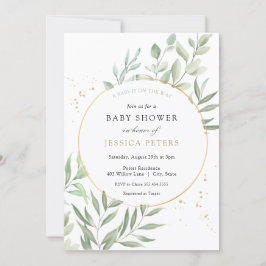Greenery Eucalyptus Baby Shower Inbjudningar