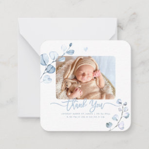 Greenery Eucalyptus Baby Shower Tackkort Car Anteckningskort