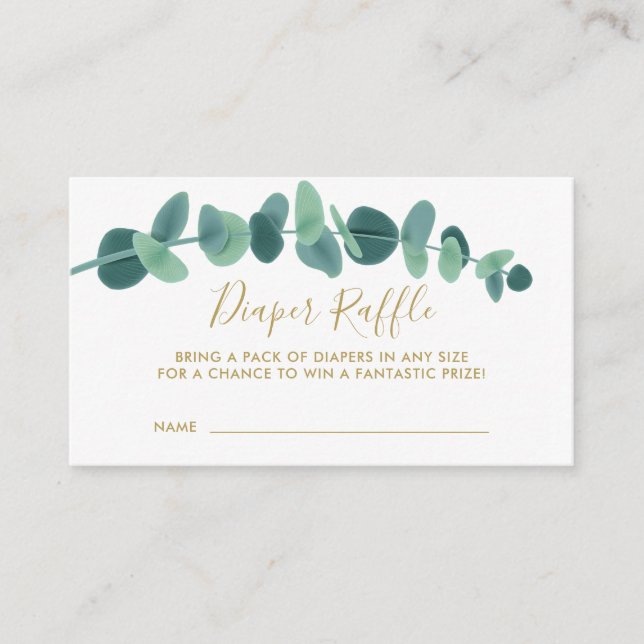 Greenery Eucalyptus Baby Shower Tilläggskort (Framsida)