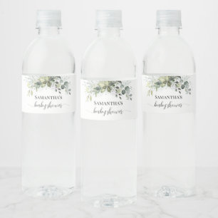 Greenery Eucalyptus Baby Shower-Vattenflaska etike Vattenflaska Etikett