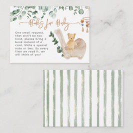 Greenery eucalyptus bearly wait Baby Shower Bokar Tilläggskort