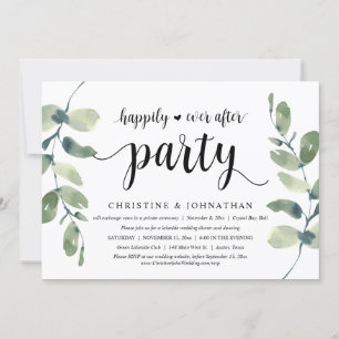 Greenery Eucalyptus, Black Bläck, Bröllop Elopemen Inbjudningar