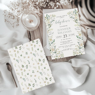Greenery Eucalyptus Blommigt Baby Shower Inbjudningar