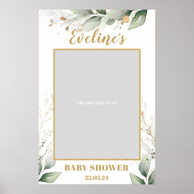 Greenery Eucalyptus boho babyduschfotopropp Poster (Framsidan)