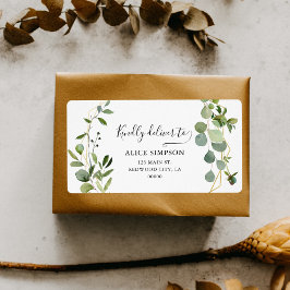 Greenery Eucalyptus Boho Calligraphy Adress Fraktsedel
