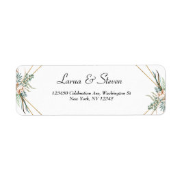 Greenery Eucalyptus Boho Glitter Returadress Etikett