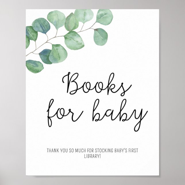 Greenery Eucalyptus - Bokar för baby poster (Framsidan)