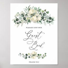  Greenery Eucalyptus Bridal Shower Guest Book Poster