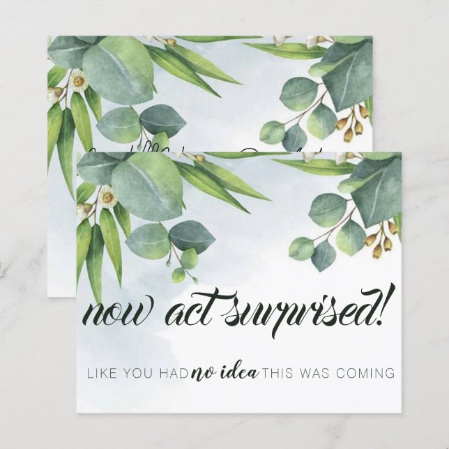 Greenery Eucalyptus Bridesmaid Frieri kort (Fram/baksida)