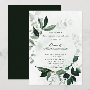 Greenery Eucalyptus Bridesmaids Luncheon Inbjudnin