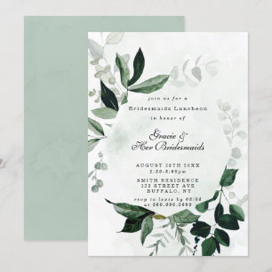 Greenery Eucalyptus Bridesmaids Luncheon Inbjudnin