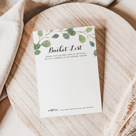 Greenery Eucalyptus Bröllop Bucket List Cards Vykort