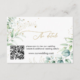 Greenery Eucalyptus Bröllop Details-hölje Tilläggskort