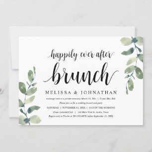 Greenery Eucalyptus, Bröllop Elopement Brunch Inbjudningar
