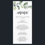 Greenery Eucalyptus Bröllop Elopement Middag Meny<br><div class="desc">Modern Grey Eucalyptus Bröllop Elopement-matarkort. Du kan enkelt anpassa och anpassa dig efter dina behov,  och dina middagsgäster blir glada när de ser den här perfekten och snyggten på middagsmenyn.</div>