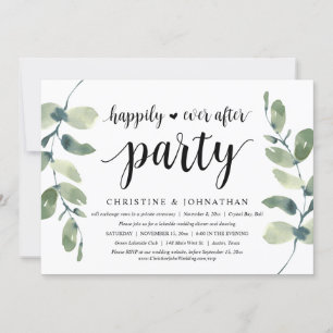 Greenery Eucalyptus, Bröllop Elopement Party Inbjudningar
