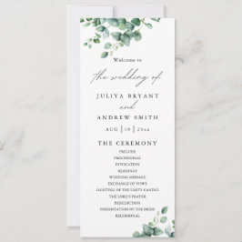 Greenery Eucalyptus-bröllopsprogram
