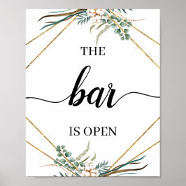 Greenery Eucalyptus Calligraphy Bröllop Pub Sign Poster