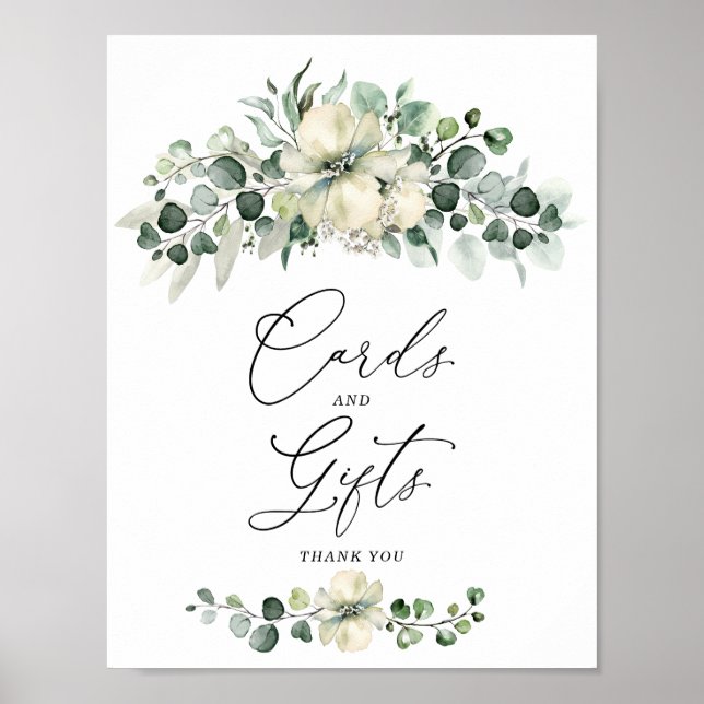 Greenery Eucalyptus Cards & Gifts Sign Poster (Framsidan)