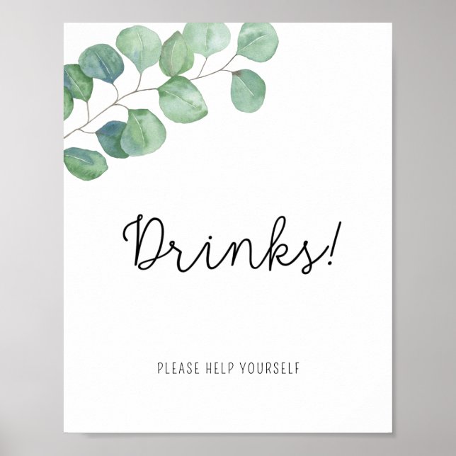 Greenery Eucalyptus - Drinks Poster (Framsidan)