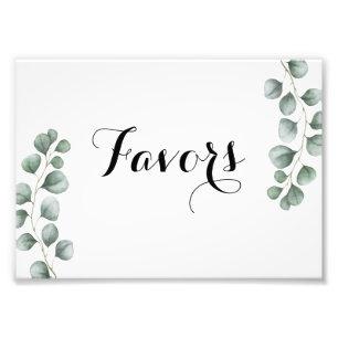 Greenery Eucalyptus Favor Sign Fototryck