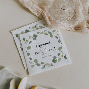 Greenery Eucalyptus Foliage Baby Shower Pappersservett