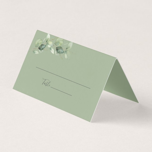 Greenery Eucalyptus Foliage Bröllop Place Card Kort (Framsida)