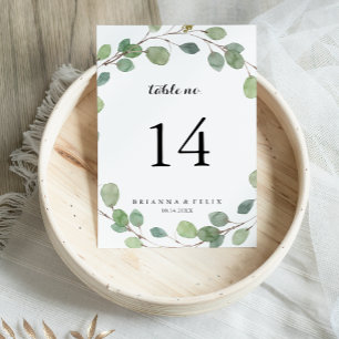 Greenery Eucalyptus Foliage Calligraphy Bröllop Bordsnummer