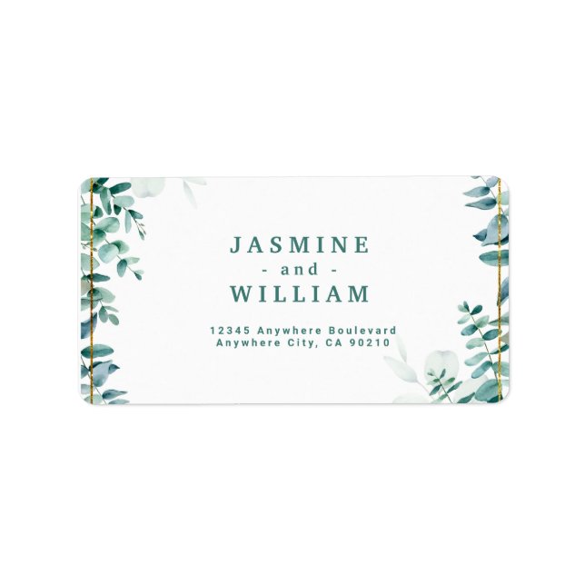 Greenery Eucalyptus Frameborder Adressetikett (Framsidan)