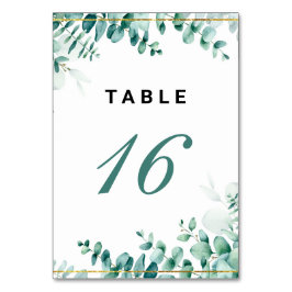Greenery Eucalyptus Frameborder Bröllop Bordsnummer
