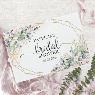 Greenery Eucalyptus Geometric Möhippa Guest Gästböcker