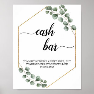 Greenery Eucalyptus Geometric Pengarar Pub-tecken Poster