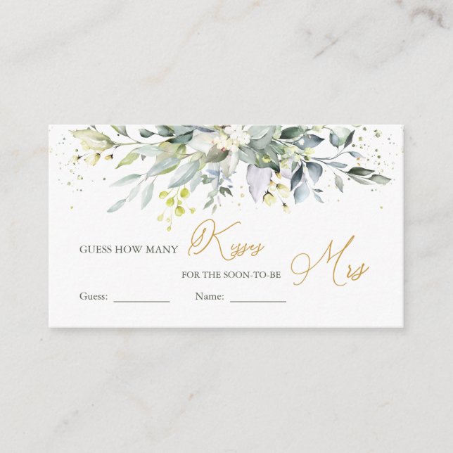 Greenery Eucalyptus gissar hur många Kisses i Burk Tilläggskort (Framsida)