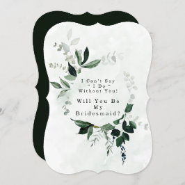 Greenery Eucalyptus kommer du bli min bridesmaid Inbjudningar
