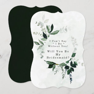 Greenery Eucalyptus kommer du bli min bridesmaid Inbjudningar