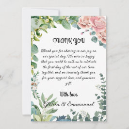 Greenery Eucalyptus Lämna Blommigt Bröllop Tack Kort