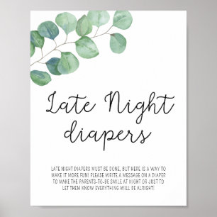 Greenery Eucalyptus - Late Night Diaper Poster