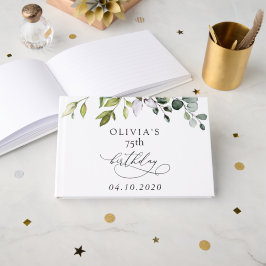 Greenery, Eucalyptus Leaves, Boho, Birthday Gästböcker