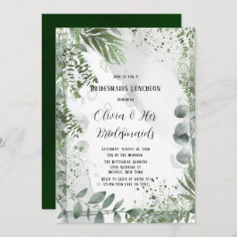 Greenery Eucalyptus Löv Bridesmaids Luncheon Inbjudningar