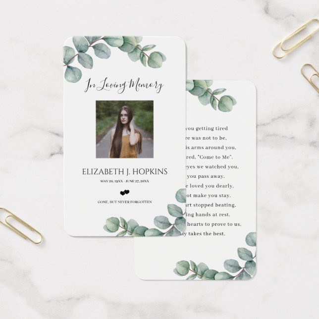 Greenery Eucalyptus Löv fotopapperkort Visitkort (Kontor)