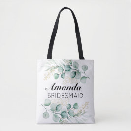 Greenery Eucalyptus Lövs Bridesmaid Tote Bag Tygkasse