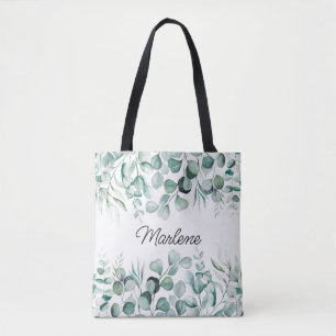 Greenery Eucalyptus Lövs Bridesmaid Tote Bag Tygkasse